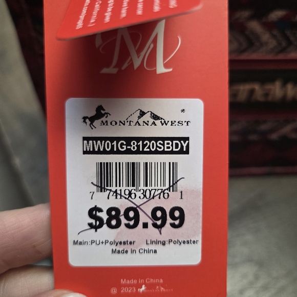 NWT Montana West Red and Black Geometric Tote - Picture 9 of 10